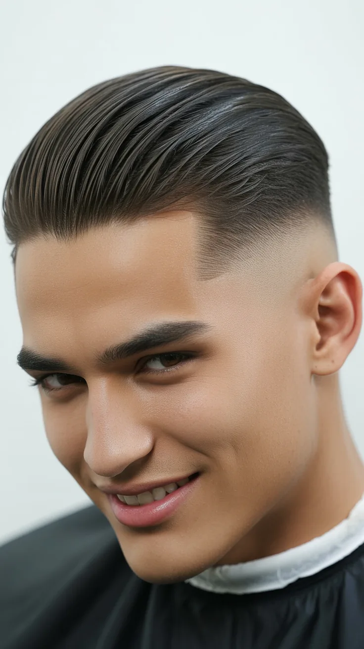 The Fade with Slicked-Back Hair