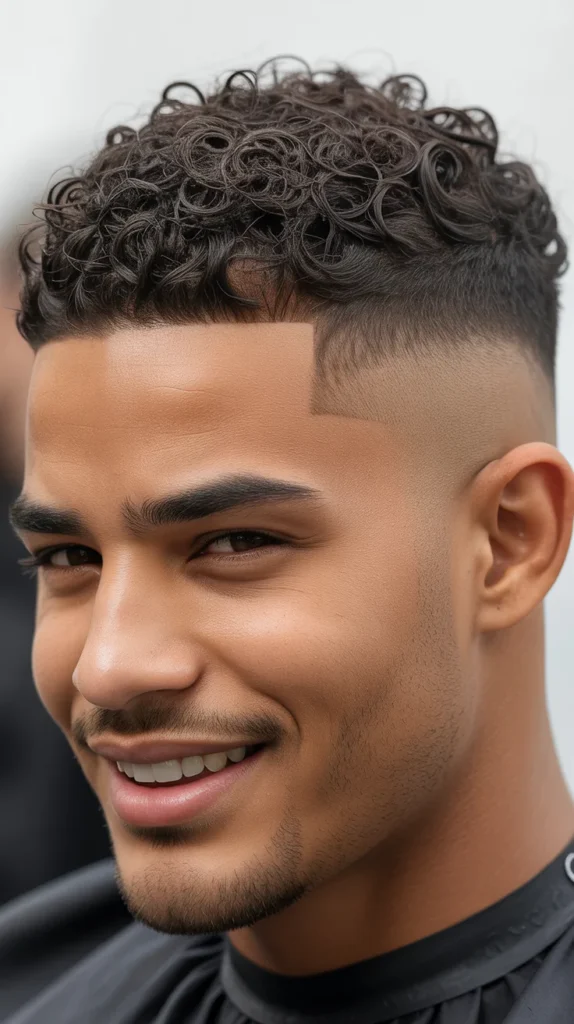 Curly Caesar with Fade