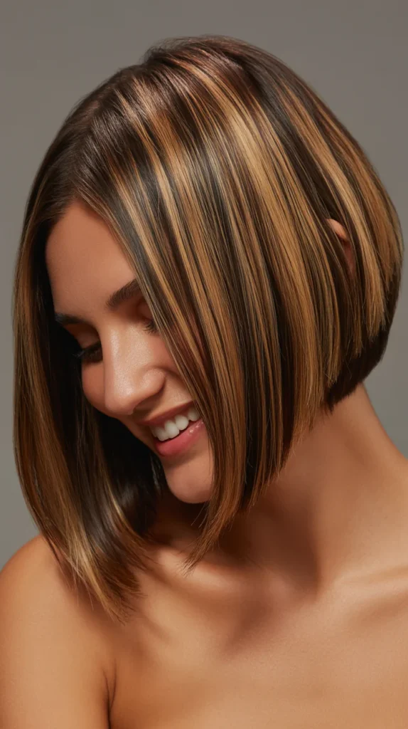 Inverted Bob with Highlights