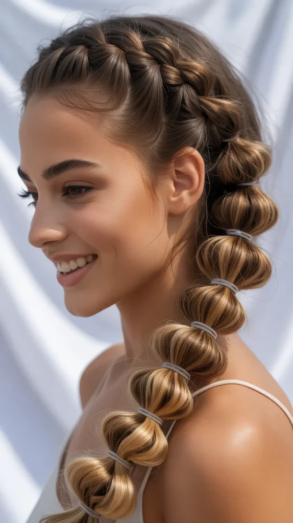 Bubble Braids with a French Braid Twist