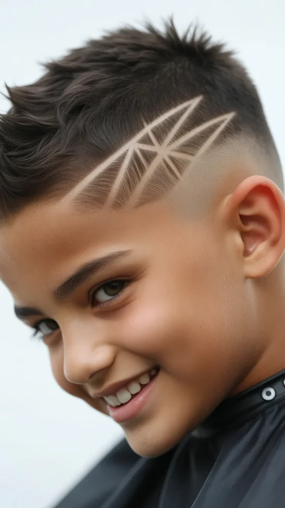 The High Fade with Line Design