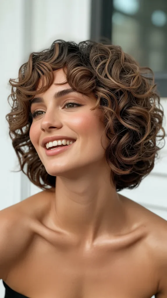 Curly Bob with Defined Waves