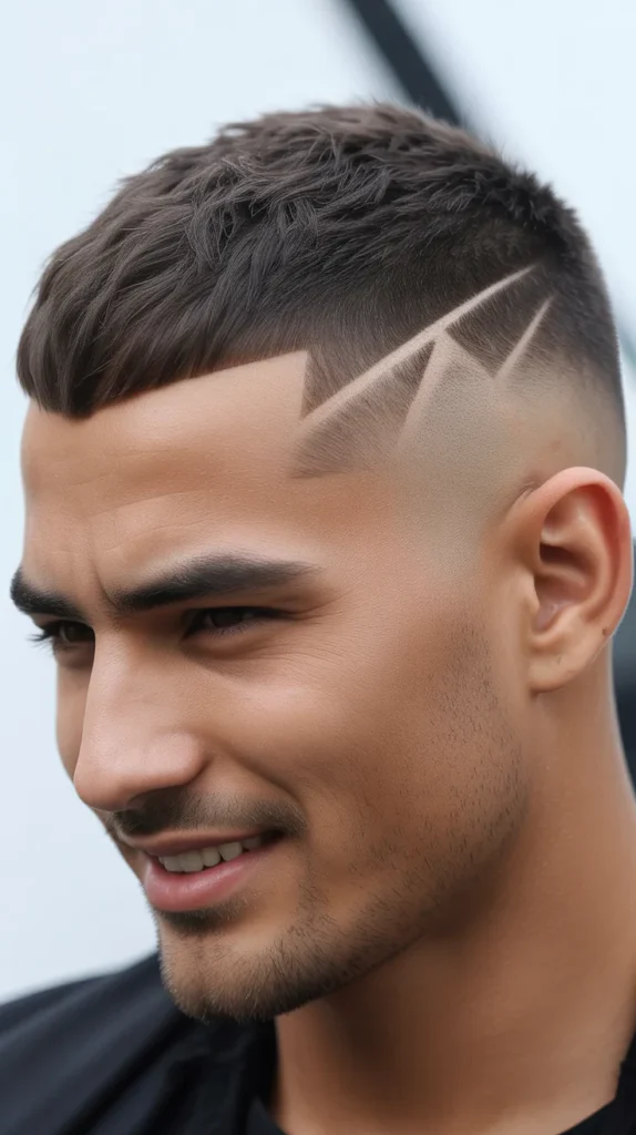 French Crop with Line Design