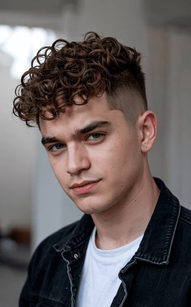 Curly Pompadour Fade