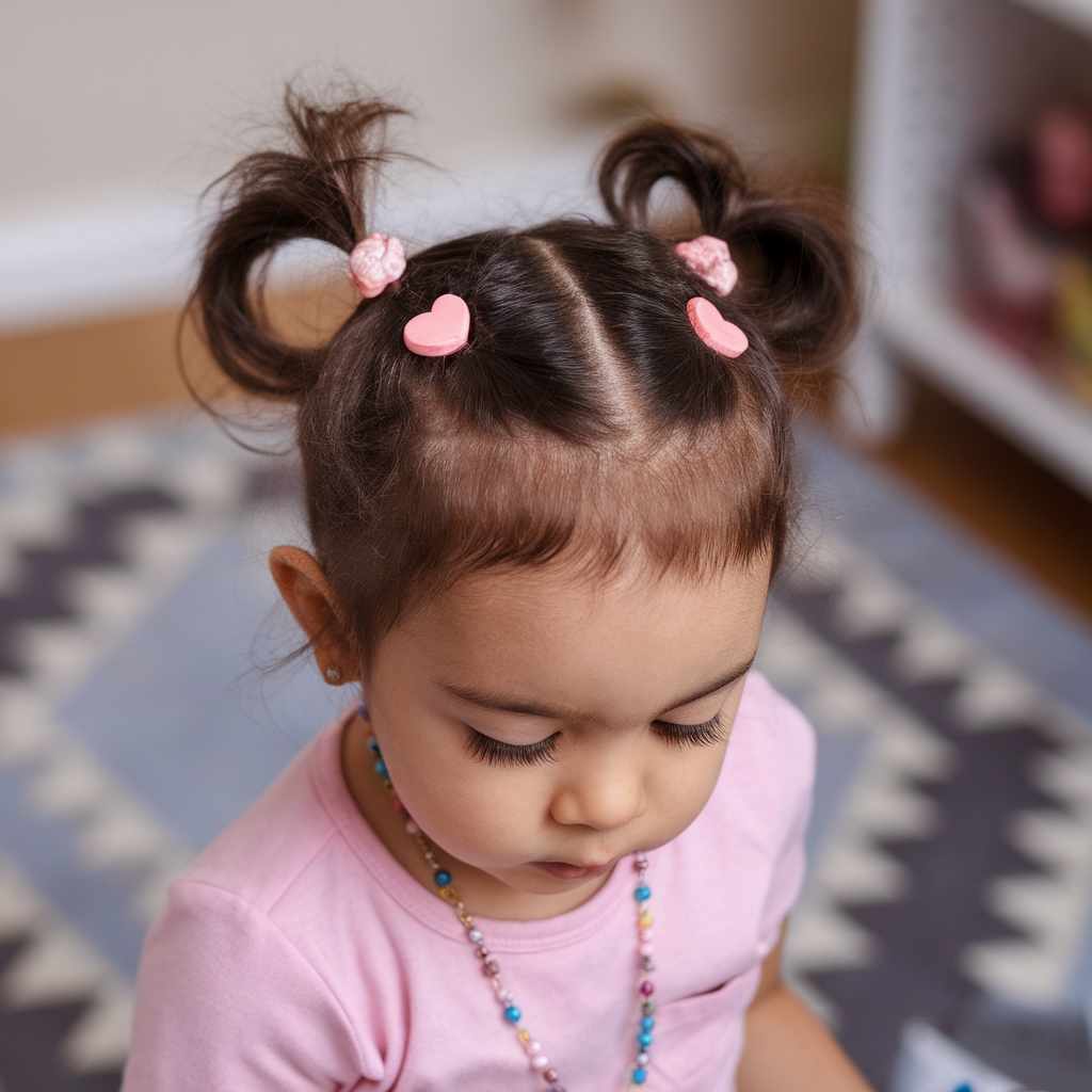 Heart-Secured Ponytail with Beads