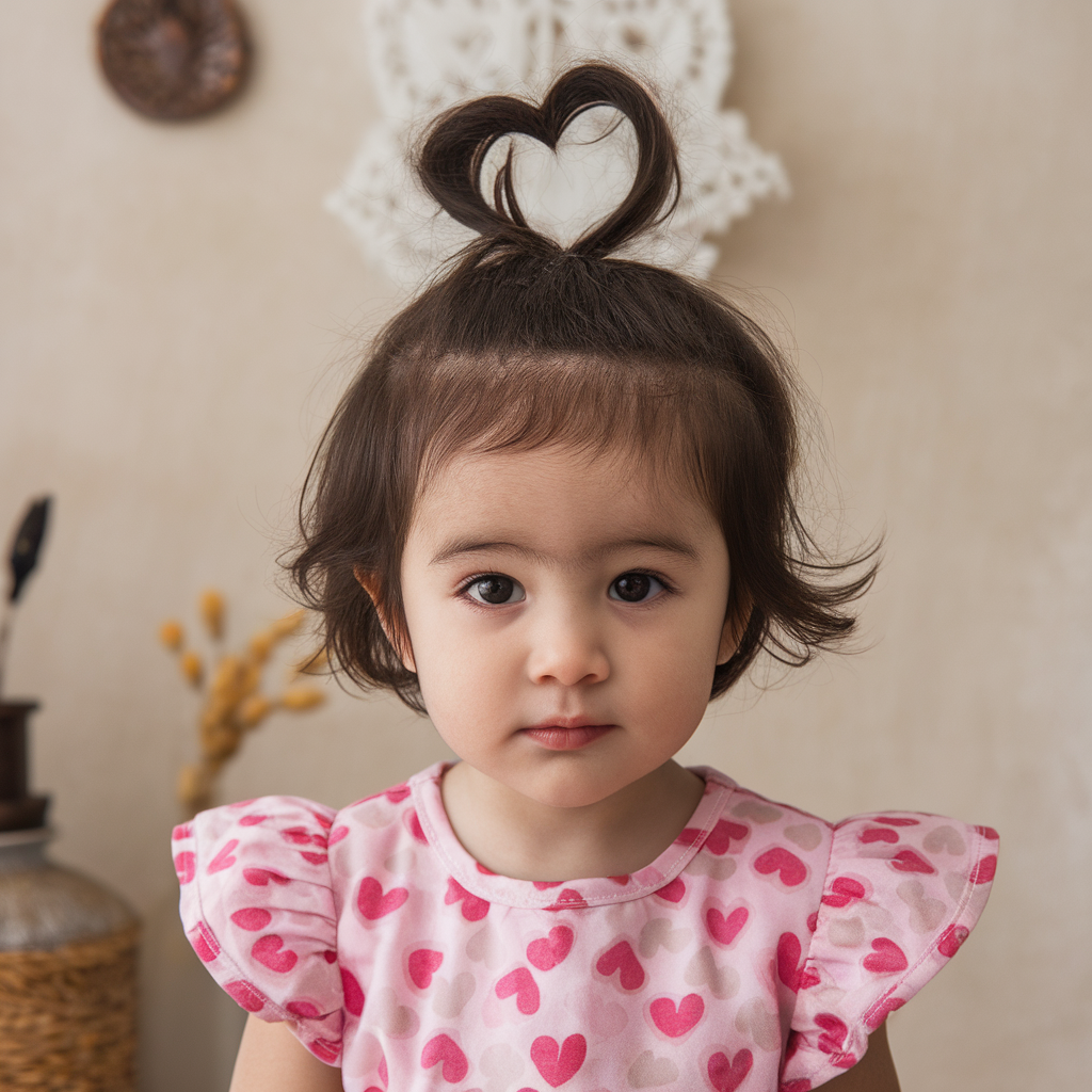 Heart-Shaped Messy Bun