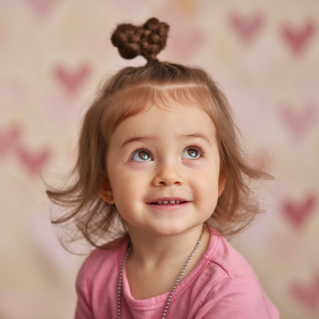 Heart-Style Top Braid with Loose Hair