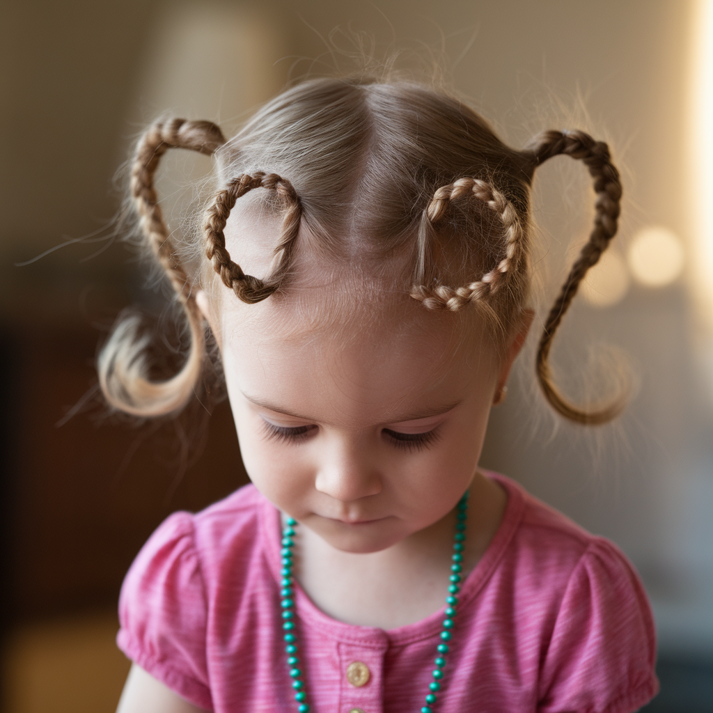 Heart-Looped Pigtail Braids