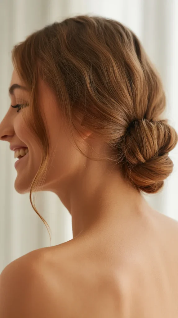 Soft Chignon with Loose Tendrils