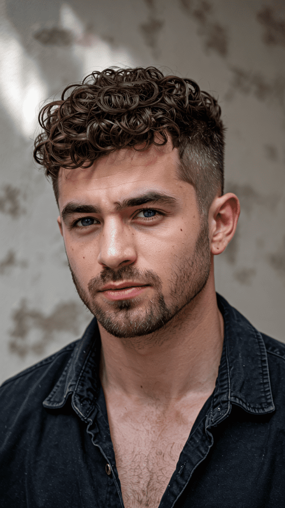 Curly Caesar with Fade