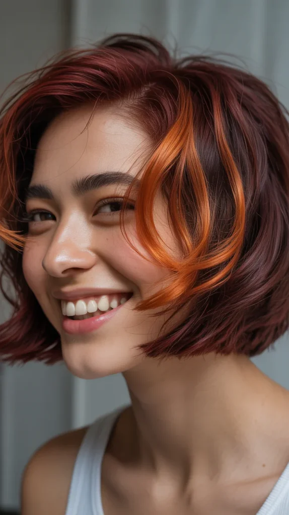  Dark Red with Copper Highlights