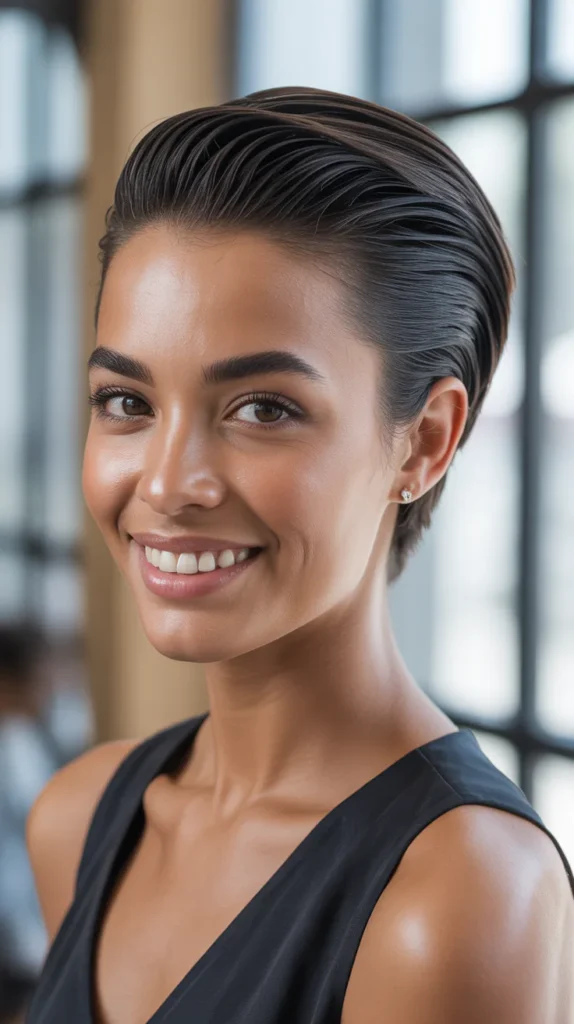  Short Hair with a Slicked-Back Look