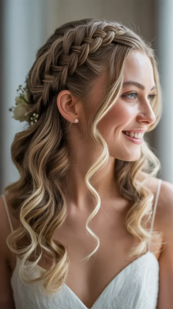 Fishtail Braid Half-Up, Half-Down Wedding Hairstyle