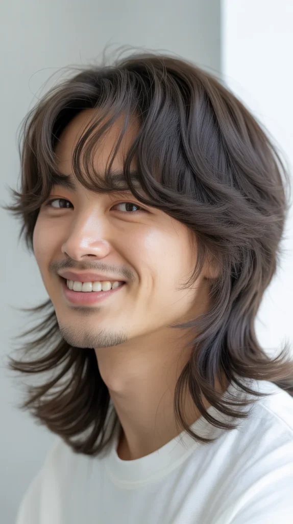 Korean Long Bangs with Medium Hair