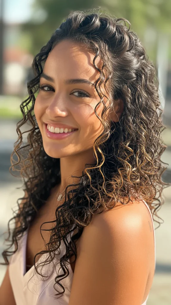 Curly Half-Up, Half-Down