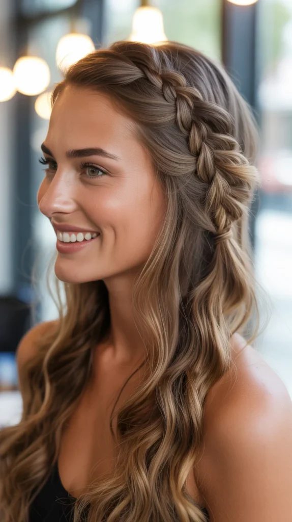 Long Hair with a Cascading Waterfall Braid