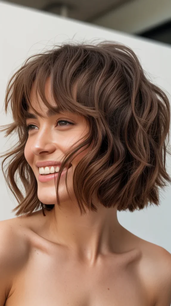 Choppy Bob with Bangs for a Fun, Playful Look