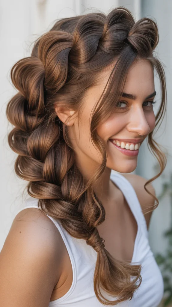 Bubble French Braid with a Fishtail Twist