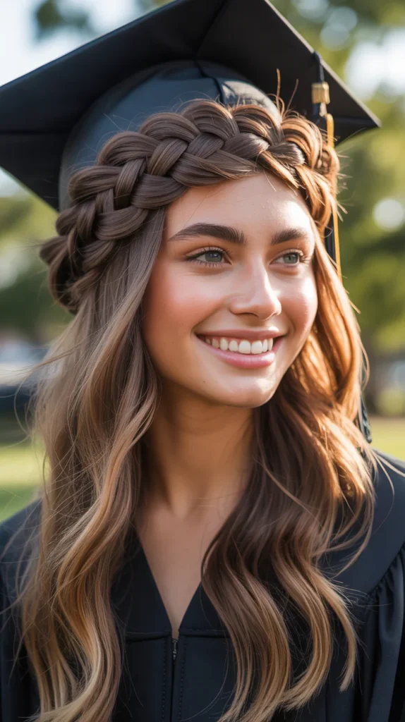 Crown Braid with Loose Hair