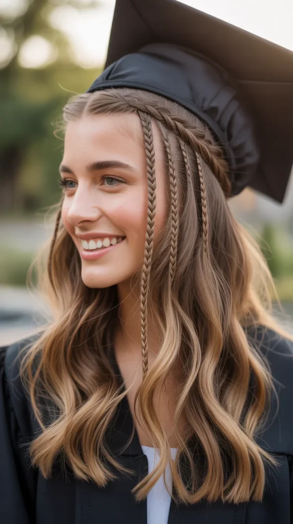  Loose Beach Waves with Accent Braids