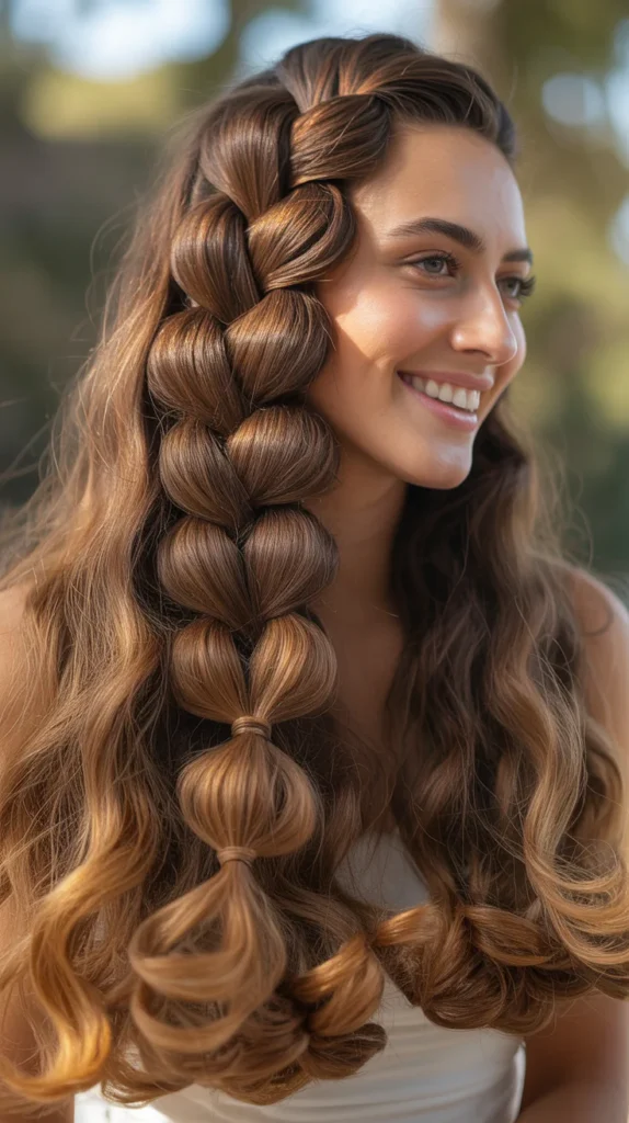 Bubble French Braids with Curls