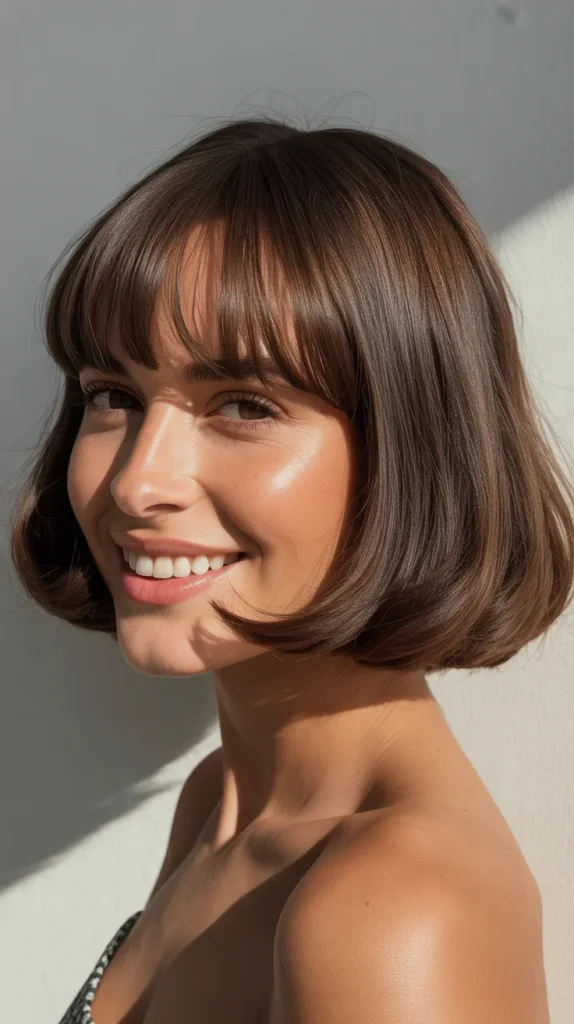  Bob with Curtain Bangs for a Vintage Vibe