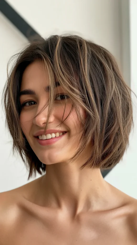 Messy Choppy Bob for Fine Hair