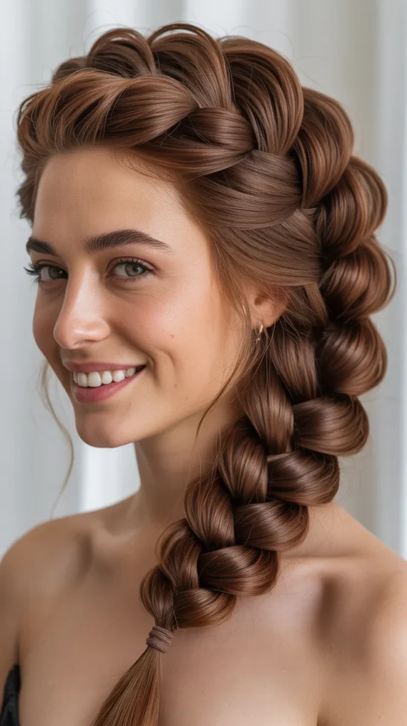 Reverse Bubble French Braid