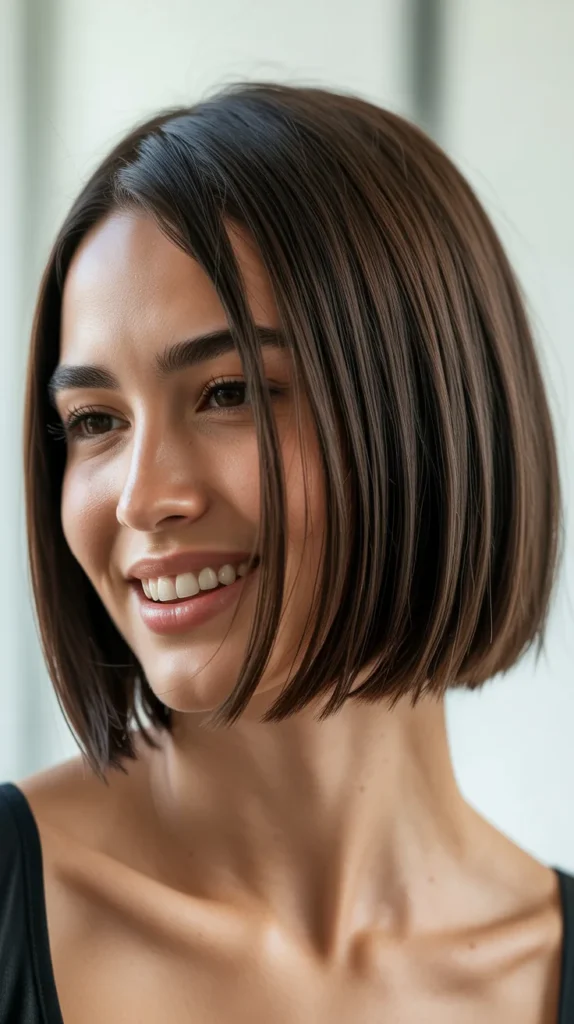 Sleek Choppy Bob for Fine Hair