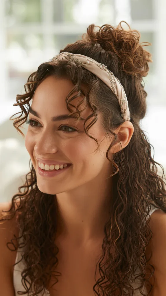 Curly Bun with Headband