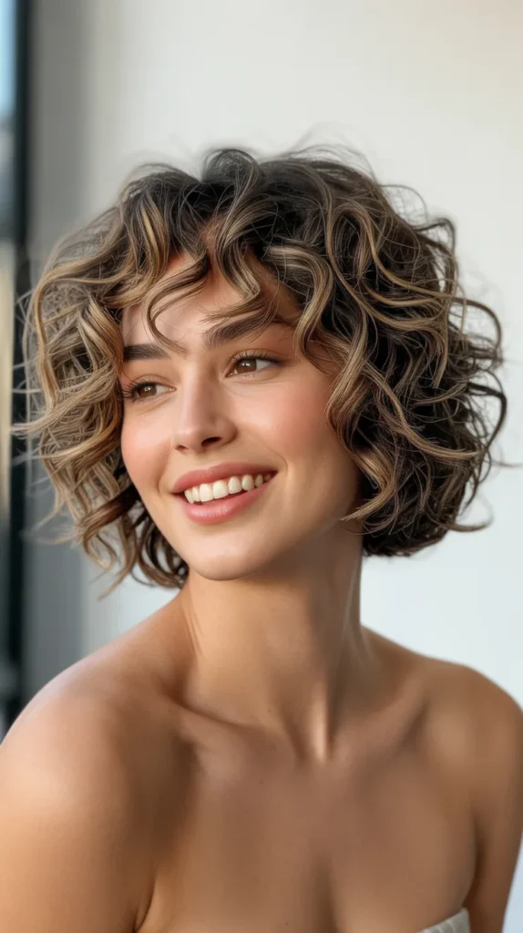 Curly Bob with Messy Waves