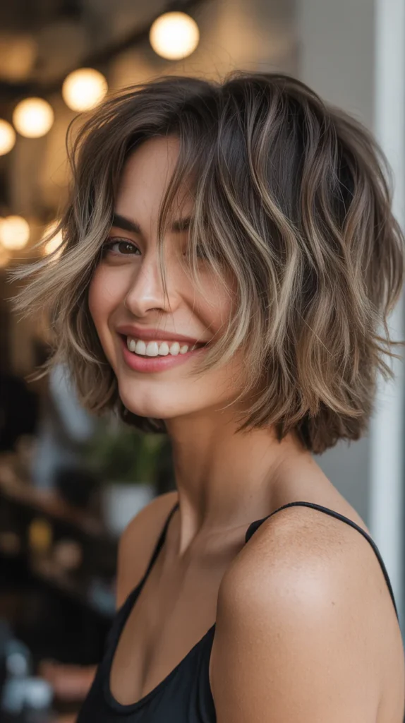 Shaggy Bob for a Playful, Textured Style