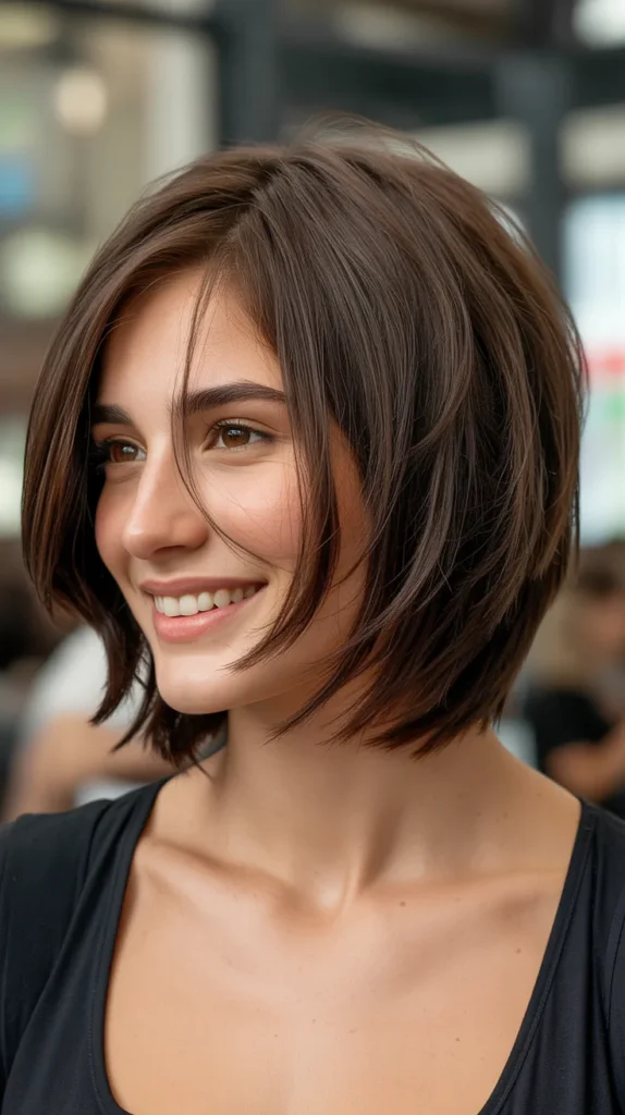  Side-Swept Choppy Bob for Fine Hair