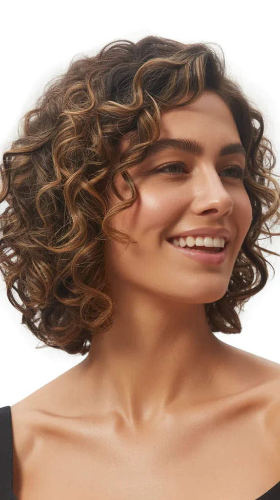 Curly Bob with Side Part