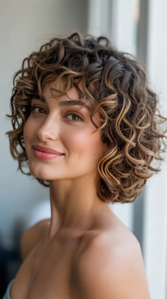 Curly Bob with Fringes