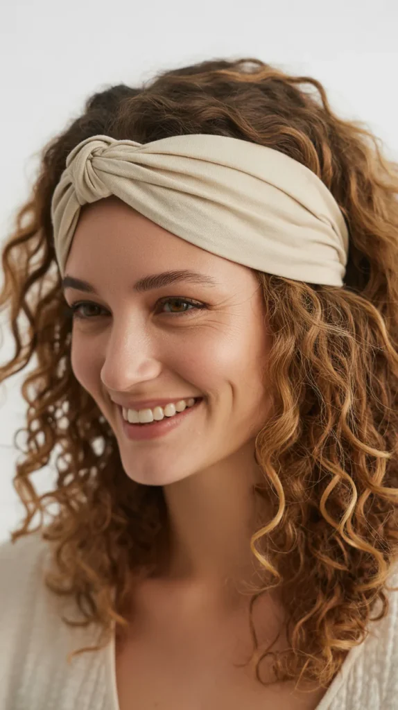  Simple Knotted Headband for Curly Hair