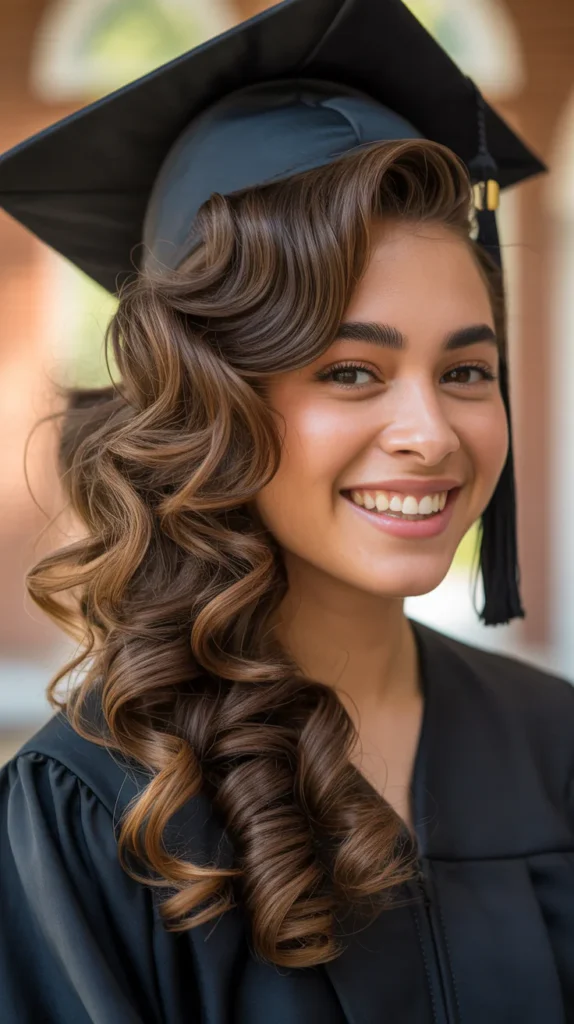 Voluminous Side-Swept Curls