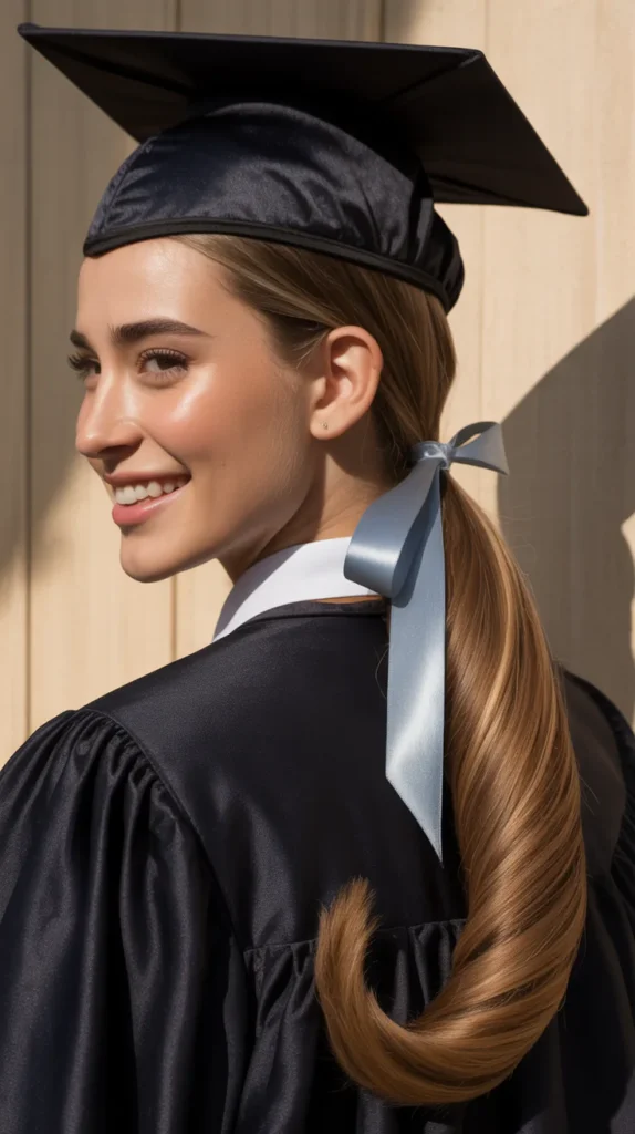 Sleek Ponytail with Ribbon