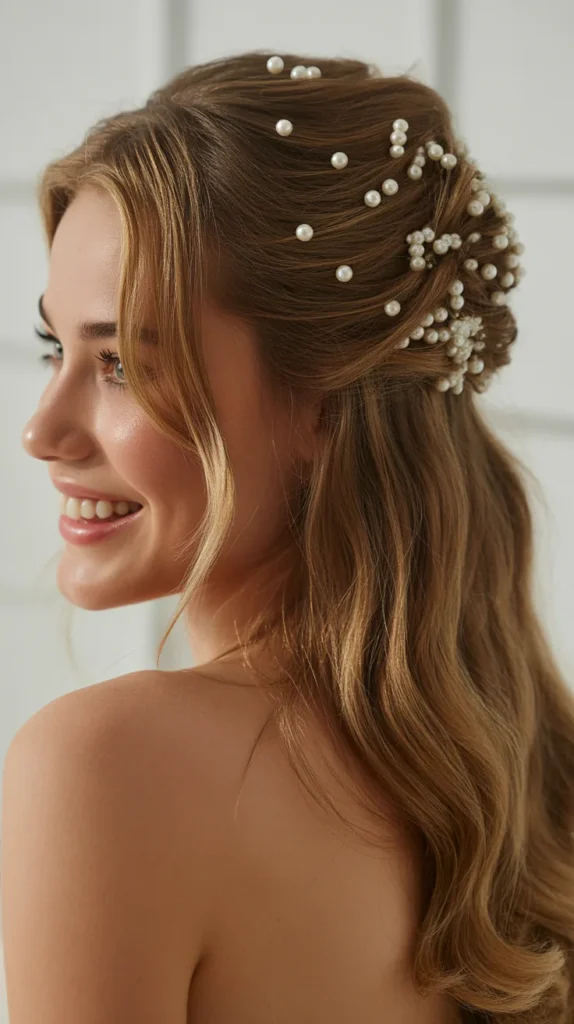 Half-Up with Pearl Accents