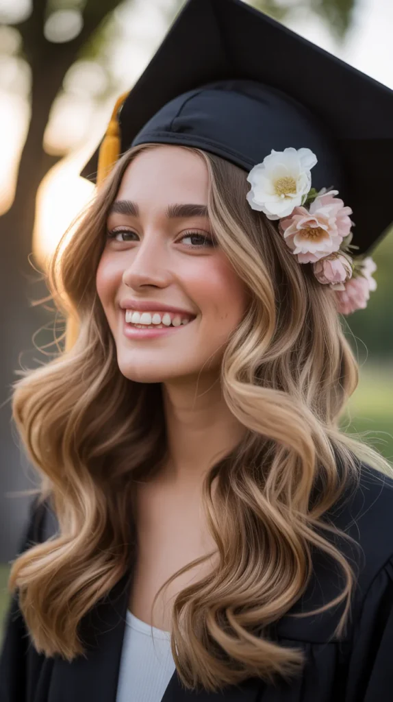  Soft Waves with a Flower Crown