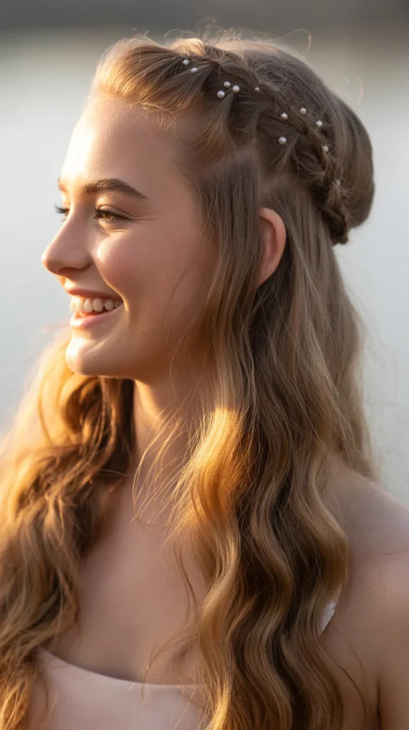 Half-Up with Scattered Braids