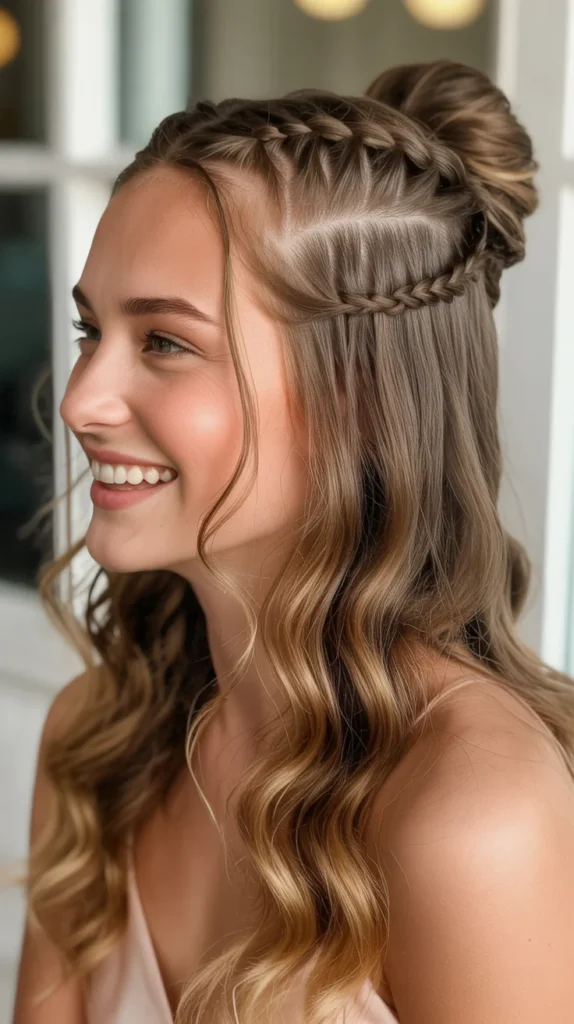 Braided Half-Up Half-Down Prom Style