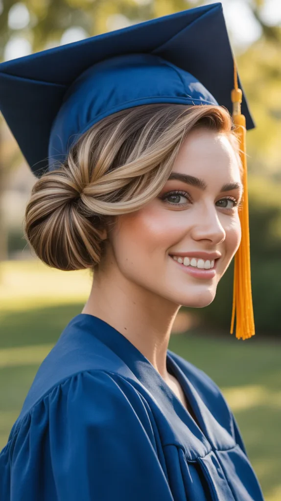 Elegant Low Bun with Short Layers