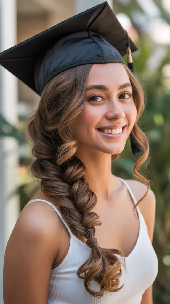 Fishtail Braid with Loose Curls