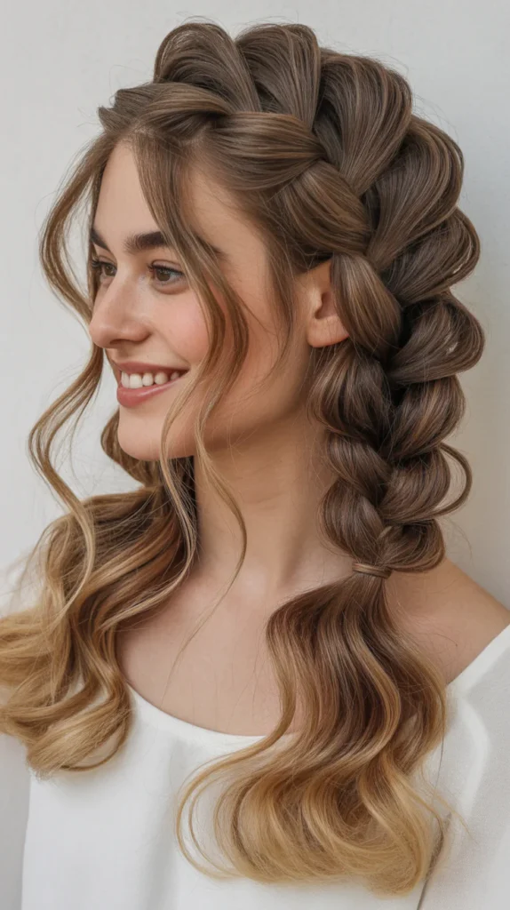  Bubble French Braids with Loose Waves