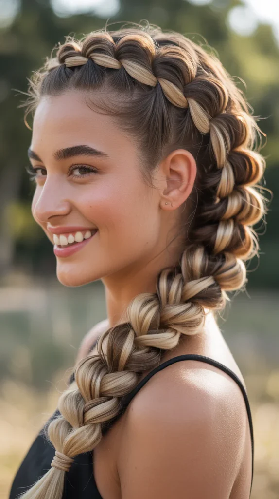 Bubble French Braid with Twists