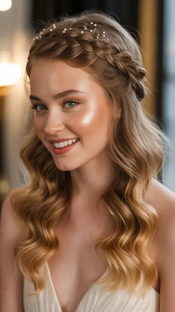 Half-Up with Crown Braid