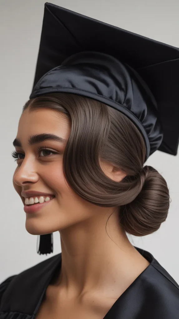 Sleek Low Bun with Side Part