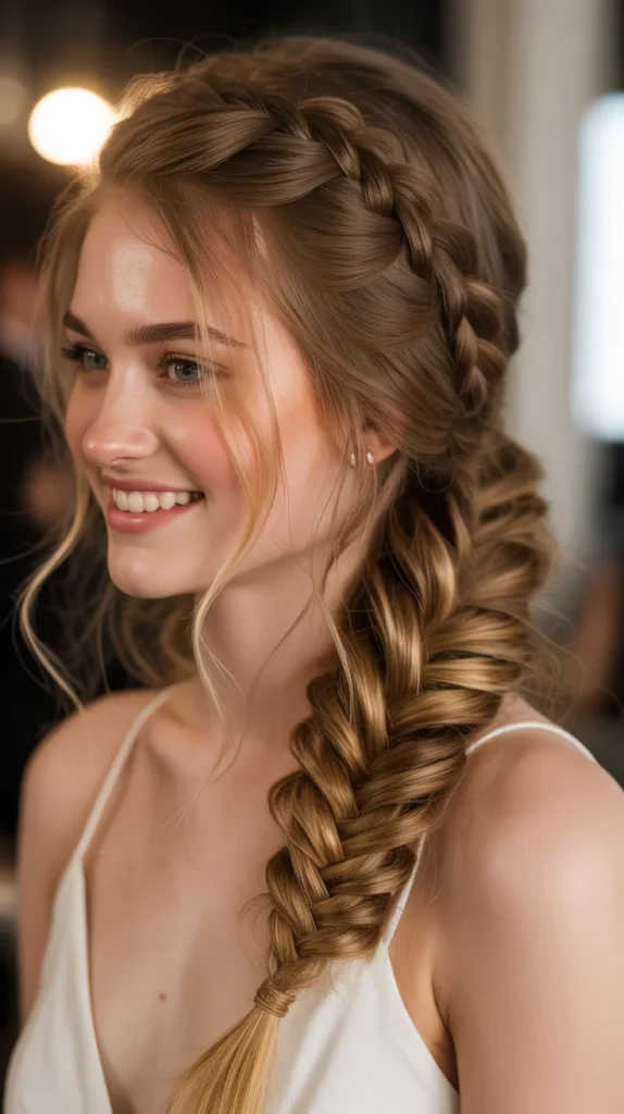 Fishtail Braid Half-Up Half-Down