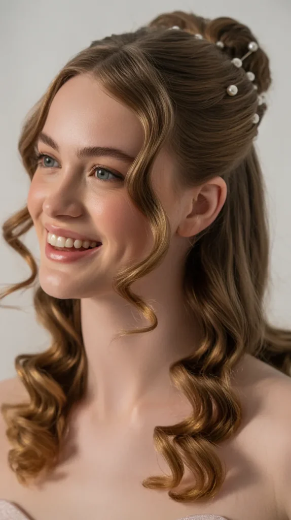 Half-Up with Curled Ends